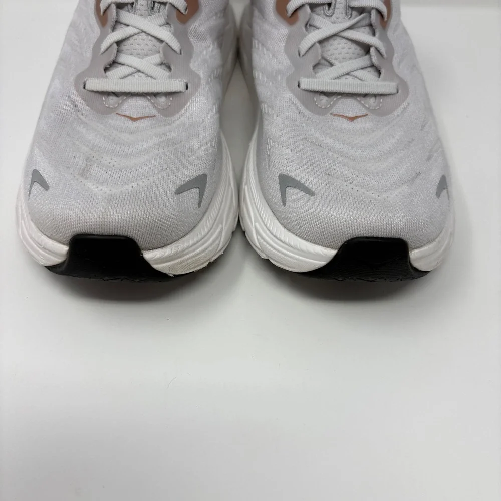 Hoka Arahi 6 Womens Size 12 Grey White Athletic Running Shoes (1123195 NCRG)